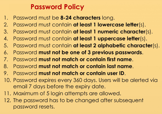 Password Requirements